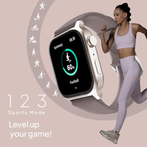 Fire-Boltt Rise Smart Watch, 1.85" HD Display, Metal Body with Bluetooth Calling, Rotating Crown, AI Voice Assistant, 120 Sports Modes, Neon UI, SpO2 & Heart Rate Monitoring (Cinnamon Slate)