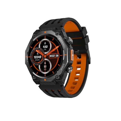 Fastrack Xtreme Adventure Smartwatch with 1.43” AMOLED Display, Dual Push Button, GPS, ABC, 1ATM, Inbuilt Torch, 100+ Multisports, Dual Tone Strap, BT Calling, HRM, SpO2 & Multiple Menu Styles - Black