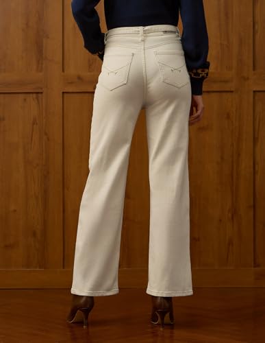 U.S. POLO ASSN. High Rise Wide Leg Jeans (UWAW25JEN424_White_30)
