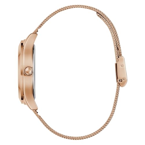 GUESS Glitz Plaque Rose Gold Round Dial Analog Women's Watch - GW0835L3