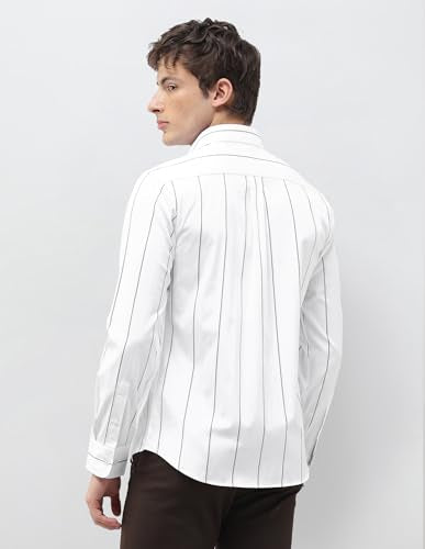 U.S.Polo Association Men's Vertical Striped Regular Fit Shirt (USSHTP1299_Ivory_40)