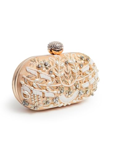 THE TAN CLAN Elizah Zarozi Hand Embroidered Clutches for Women Purses Luxury Evening Handbags for Ladies
