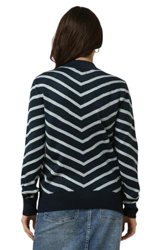 Allen Solly Women's Acrylic Crew Neck Sweater (AHSWCRGPL53581_Navy