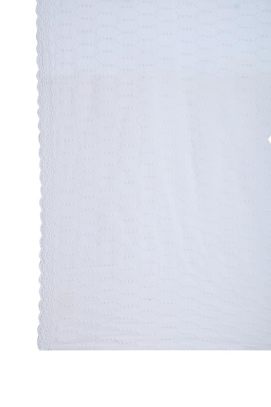 Soch Womens Blue Cotton Embroidered Unstitch Dress Material With Schiffli