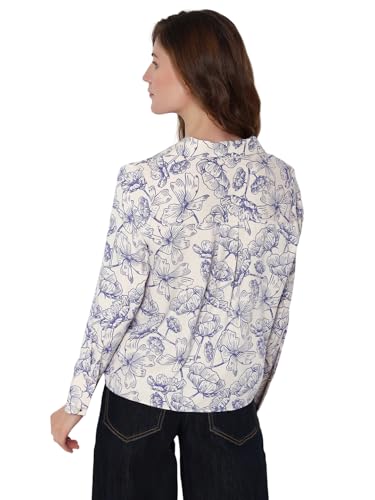 VERO MODA Women Printed Polyester Regular Fit Blue Shirt