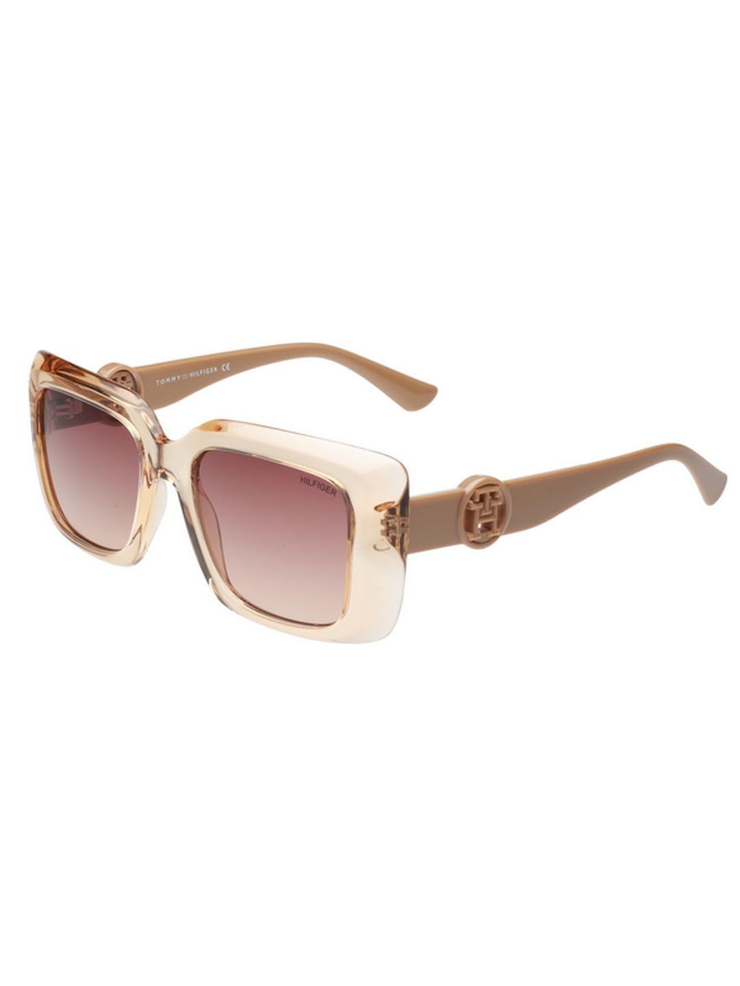 Tommy Hilfiger Sunglasses | Brown Lens | Brown Frame | Full Rim Square Shape Branded Latest and Stylish Non Polarized Eyewear | 100% UV Protection | Women Sunglasses| Size Medium | TH 1593 C3 52