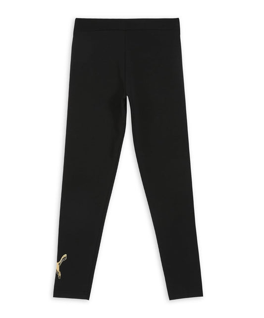 Puma, Girls, ESS Metallic Leggings, Black-Metallic Gold, 9-10Y (68910251)