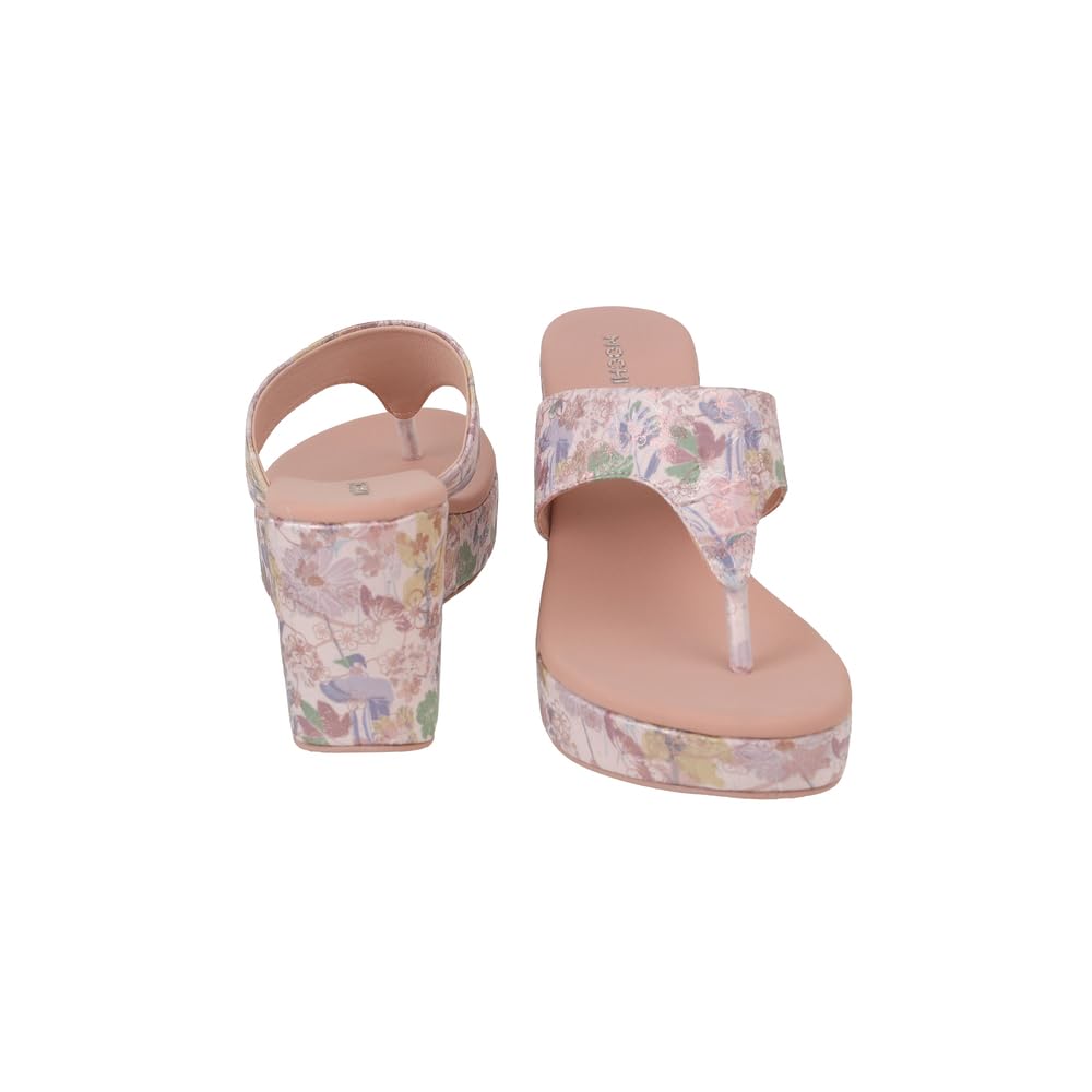 Mochi Women Peach High Wedge Heel Fashion Slip-on Sandal UK/5 EU/38 (34-275)