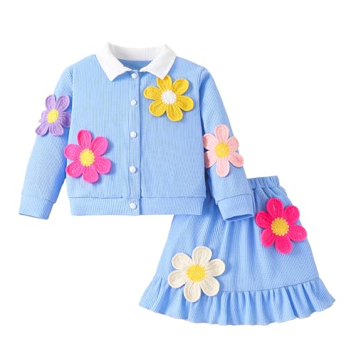 Hopscotch Girls Black Full Sleeves 2-Pc Floral Applique Skirt Set For Age (2-3 Years)