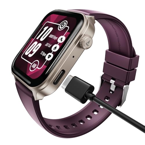 boAt Storm Call 4 India's first Smartwatch with Type-C Charging,1.96”(4.97 cm) HD Display, Functional Crown, BT Calling, Sports Modes, Heart Rate, SpO2, Sleep & Stress Tracking, SOS, IP68(Velvet Wine)