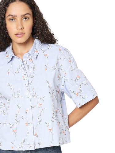 VERO MODA Women Solid Beige Viscose Regular Fit Shirt