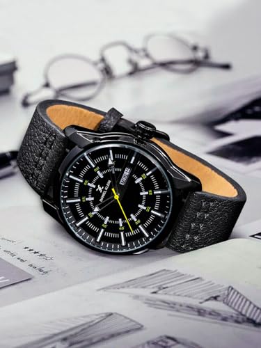 Daniel Klein Leather Analog Dial Men Watch -Dk11599-5, Band_Black