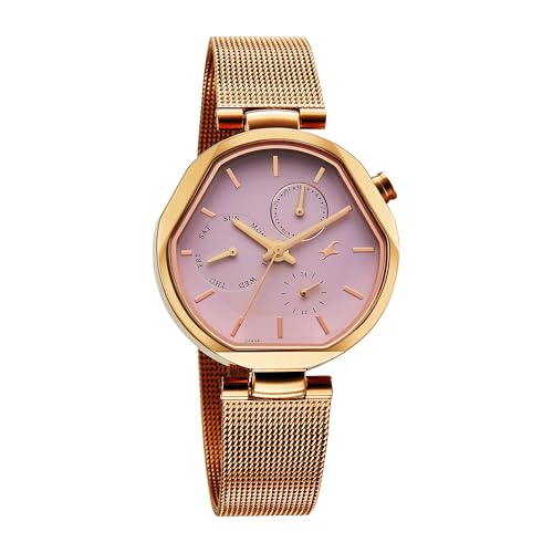 Fastrack TIK Tok 5.0 Quartz Pink Shaped Dial Women's Watch | Stainless Steel Strap Material | Watches for Women Analog - 6319WM01