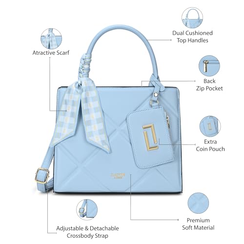 Lavie Luxe Women's Quare26 Laptop Satchel Bag | Upto 14 Inch | Satchel Handbag for Work | Ladies Purse | Stylish Shoulder Bag | Gift for Women