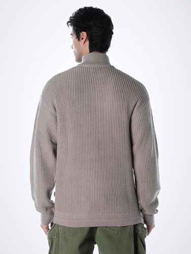 Jack & Jones Men Relaxed Fit Beige Sweater