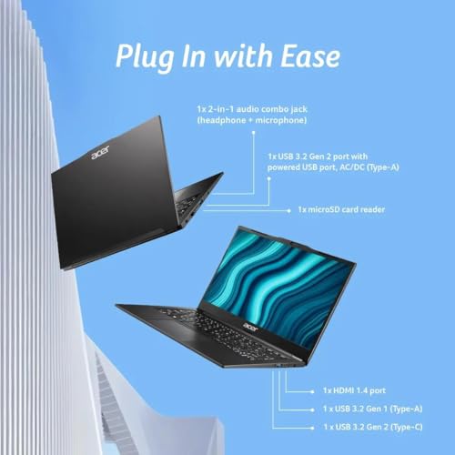 acer TravelLite Smart FHD TL04-51M Laptop, Intel Core i5 1334u 13th Gen 8 Core with 8GB Ram / 512GB NVMe SSD/Intel Iris Xe Graphics/Windows 11/14 Inch / 3 Year Brand Warranty