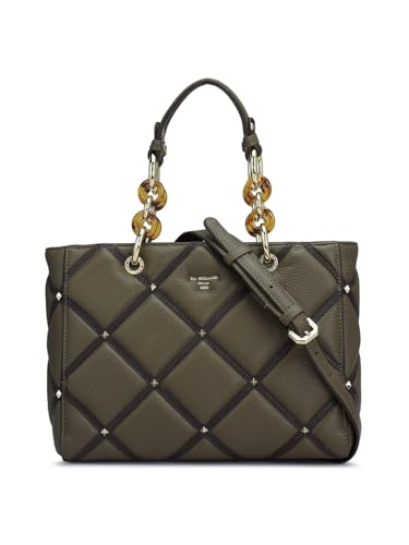 Da Milano Genuine Leather Brown Satchel (Small) (01393)