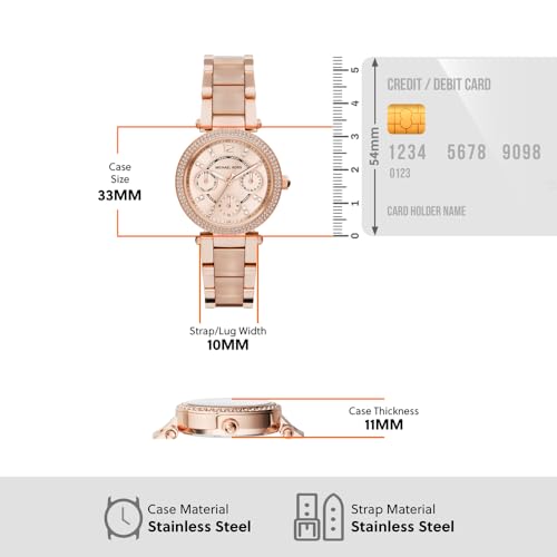 Michael Kors Analog Rose Gold Dial Women's Watch-MK6110 Stainless Steel, Rose Gold Strap