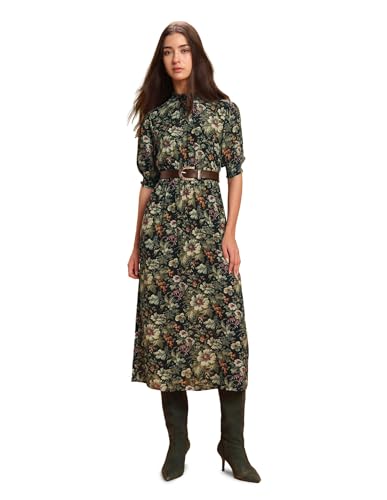 U.S. POLO ASSN. Women's Viscose A-Line Midi Dress (UWAW25DRS189 Multicolor