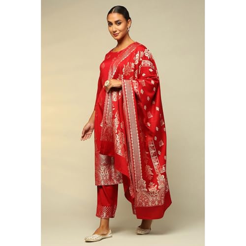Rangriti Women's Acrylic Kurta Set (WNTRWR19625AW24RED_Red
