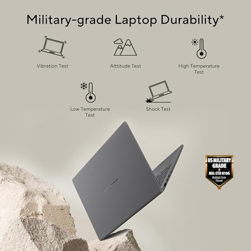 ASUS Zenbook A14,Snapdragon X,Copilot+ AI PC(Qualcomm Adreno iGPU/45TOPS/16GB/512GB/FHD+/14"/Backlit Keyboard/70WHr/Windows 11/M365 Basic(1Year)*/Office Home 2024/Iceland Gray/0.98 kg)UX3407QA-QD259WS