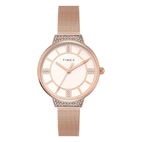 TIMEX Rose Gold Round Dial Analog Women's Watch - TWEL22402