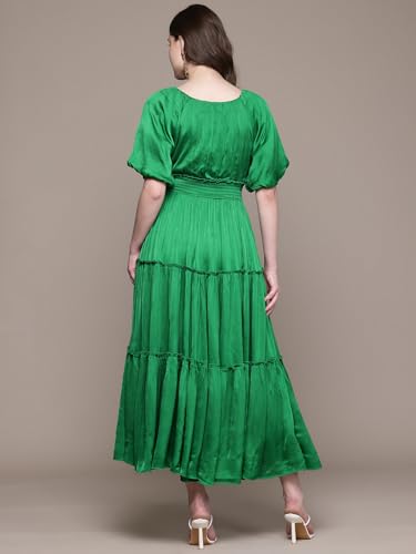 Label RITU KUMAR Emerald Vacenza Round Neck Long Dress