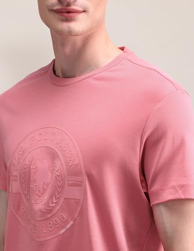 U.S.POLO ASSN. Men's Logo Fitted T-Shirt (USTSH2051 Pink