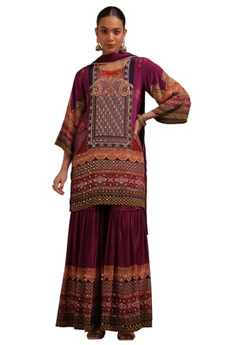 Soch Women's Crepe Kurta Suit Set (OWA5CD22211_Purple