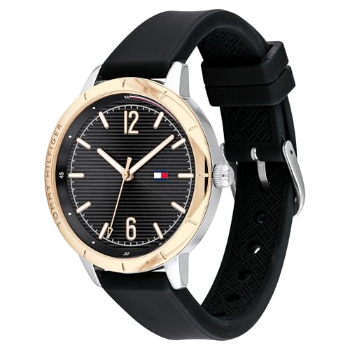 Tommy Hilfiger Quartz Black Dial Silicone Strap Watch for Women