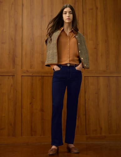 U.S. POLO ASSN. Women High Rise Straight Fit Jeans (UWAW25JEN376_Raw Blue_28)