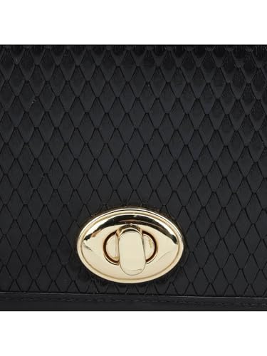 Da Milano Genuine Leather Black Womens Sling Wallet (10178A)