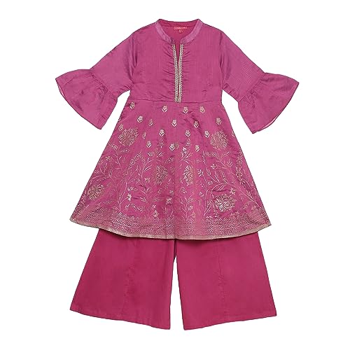 BIBA Girls PRINTED GATHERED KID(KWBANARAS HYNMS5806_PURPLE_13)
