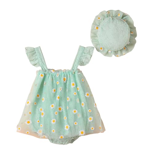 Hopscotch Baby Girls Floral Print Short Sleeves Blue Bodysuits For Ages (12-18 Months)