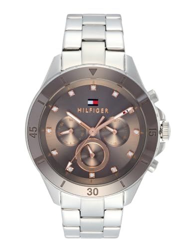 Tommy Hilfiger Mellie Qtz Multifunction Analog Grey Round Dial Silver Stainless Steel Watch for Women - TH1782742W