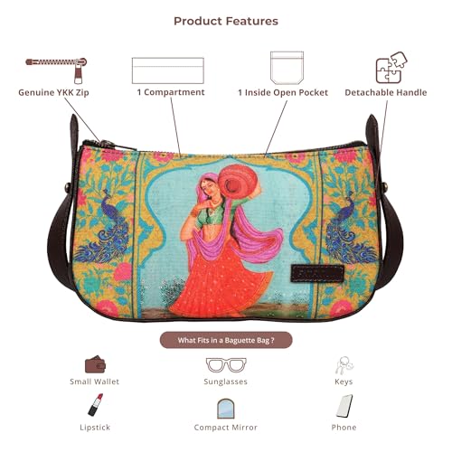 Fatfatiya Rajasthani Woman Portrait Shoulder Bag–Artistic, Ethnic & Handcrafted Women's Handbag