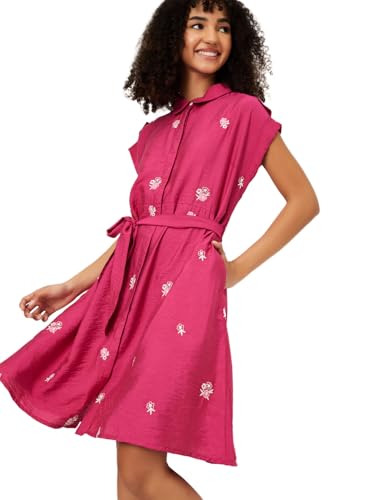 Max Women's Cotton A-Line Below The Knee Dress (TS56007_Pink