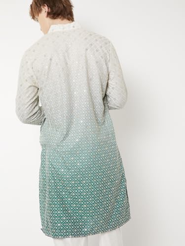 Max Men Ombre Regular Fit Kurta(Green_L)
