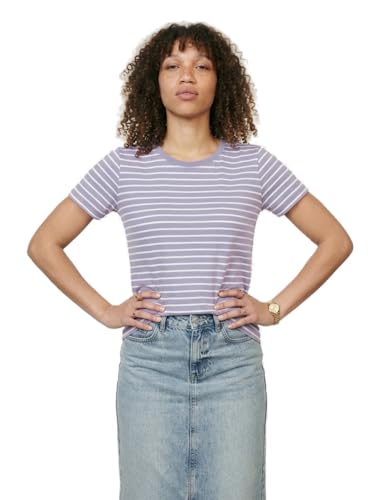Max Women Striped T-Shirt (Purple_XL)