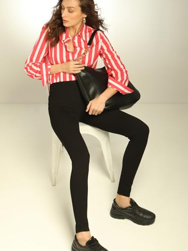 VERO MODA Women Solid Black Viscose Skinny Fit High-Rise Jeggings