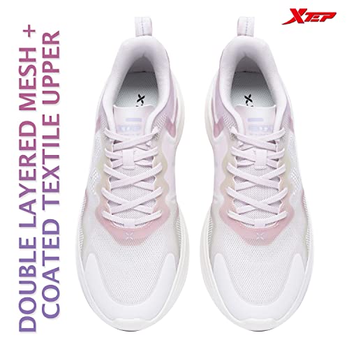 XTEP Women's Purple White Green IP EVA Foam Sole Urban Casual Shoes (4.5 UK)