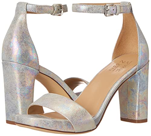 Naturalizer Womens Joy Ankle Strap Heeled Dress Sandal, Light Grey Leather, 7