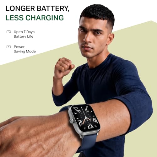 boAt Storm Blaze Smartwatch in Premium Metal Finish with Advanced BT Calling, Functional Crown, 1.83'' (4.64 cm) HD Display, IP68 Waterproof, HR, Sleep, Stress & SPO₂ Tracking, SOS (Deep Blue)
