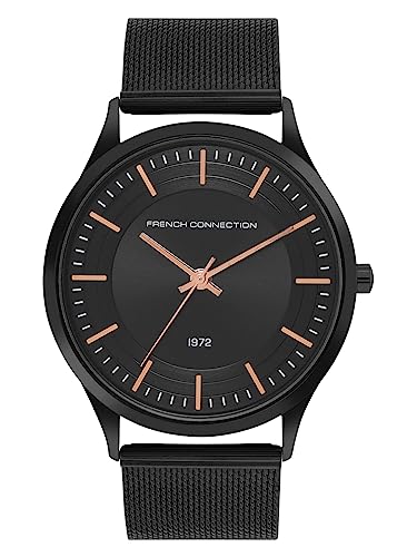 French Connection Jazz Black Round Analog Watch for Men - FCN00047G
