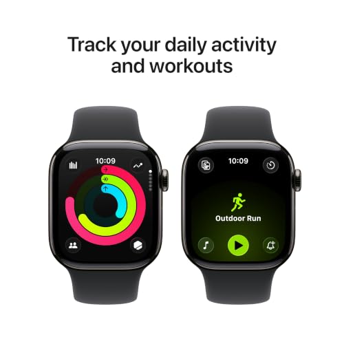 Apple Watch Series 11 GPS + Cellular 42mm Slate Titanium Case with Black Sport Band - M/L