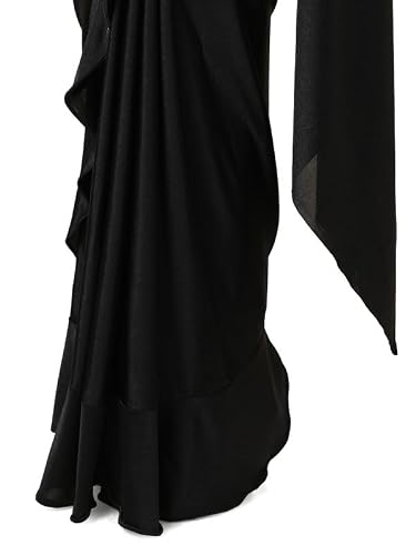 Soch Womens Black Nylon Blend Sequin Embellished Ready-To-Wear Saree With Belt
