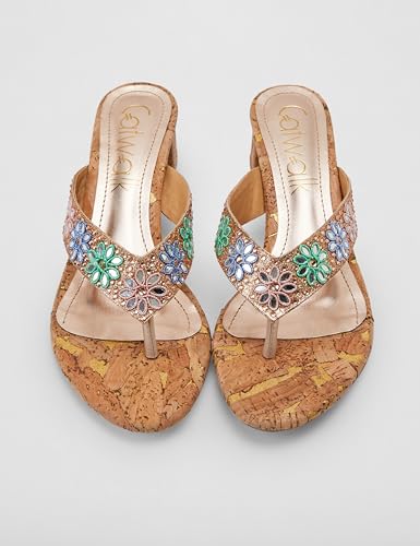 Catwalk Women Stylised Open Chunky Heels | For Women & Girls (ROSE GOLD,6 UK)