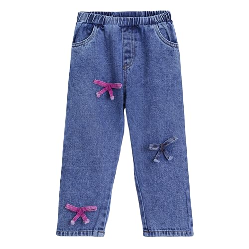 Hopscotch Girls Blue Bow Applique Denim Jeans (3-4 Years)