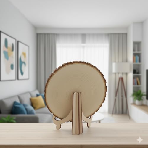 Natural Wooden Slice Photo Frame | 6 Inch Custom Photo Gift Item | Laser Engraved Natural Wood Slice with Stand | Handmade Personalized Gift for Wedding