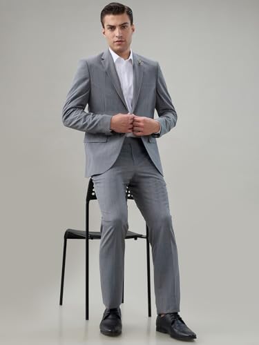 Raymond Grey Checks Pattern Men Suit